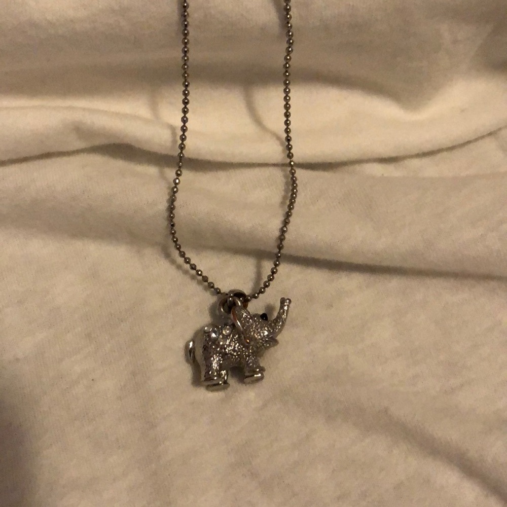 ELEPHANT NECKLACE- sterling silver elephant pendant necklace